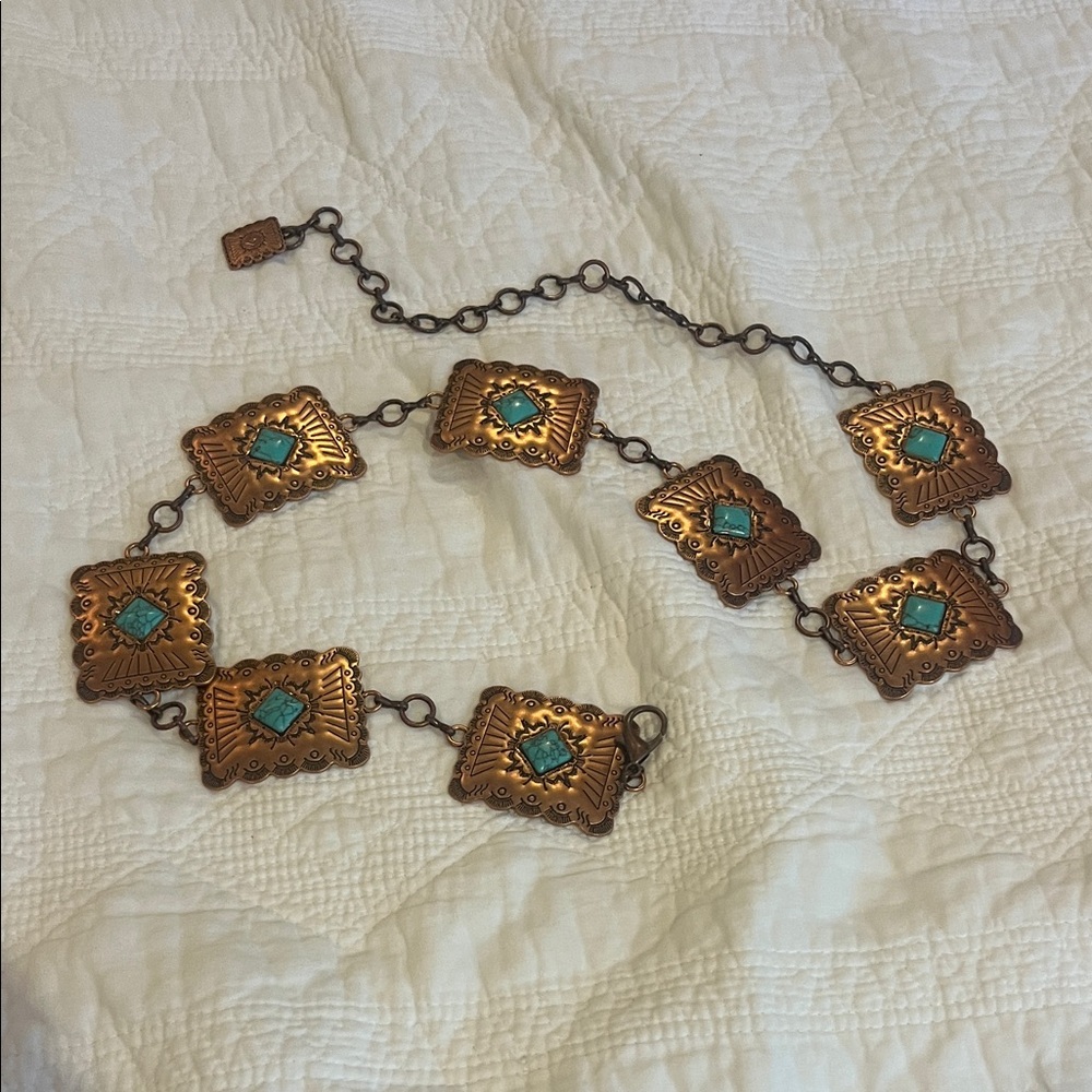 Artisan Copper and Turquoise Belt